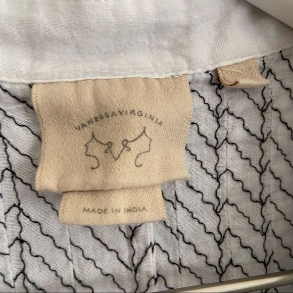 Anthropologie Vanessa Virginia Asha Embroidered Button Tunic Top Size 6 - Picture 6 of 9